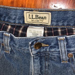 L.L. Bean Men’s Flannel-lined Jeans - Relaxed Fit - 32” x 34” - EUC